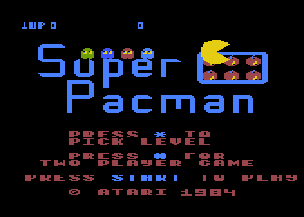 Pac-Man title screen for Atari 5200
